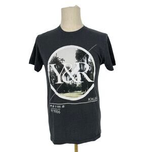 Y&R Large Graphic Crew Neck T-Shirt Tropical Palm Tree LA M